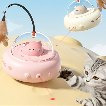 Smart Elektrisk Kattleksak – UFO Teaser Stick med Bjällra