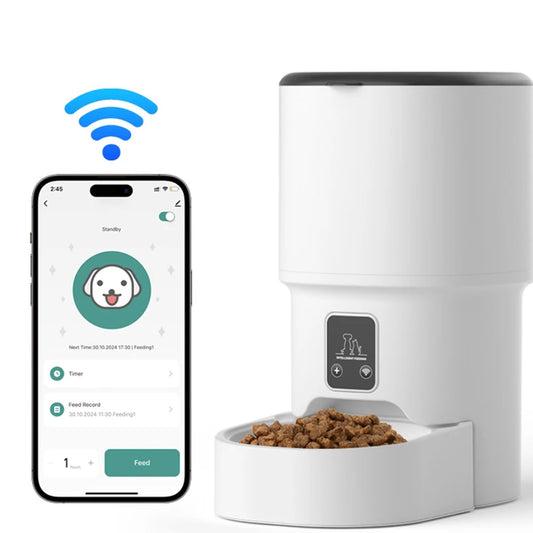 Smart Automatisk Foderautomat 4L – Tuya WiFi med Tidsinställd &amp; Portionsstyrd Utfodring för Hund &amp; Katt