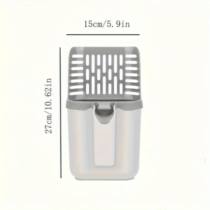 Kattlådespade med Avfallspåsehållare – Praktisk &amp; Hygienisk Rengöring